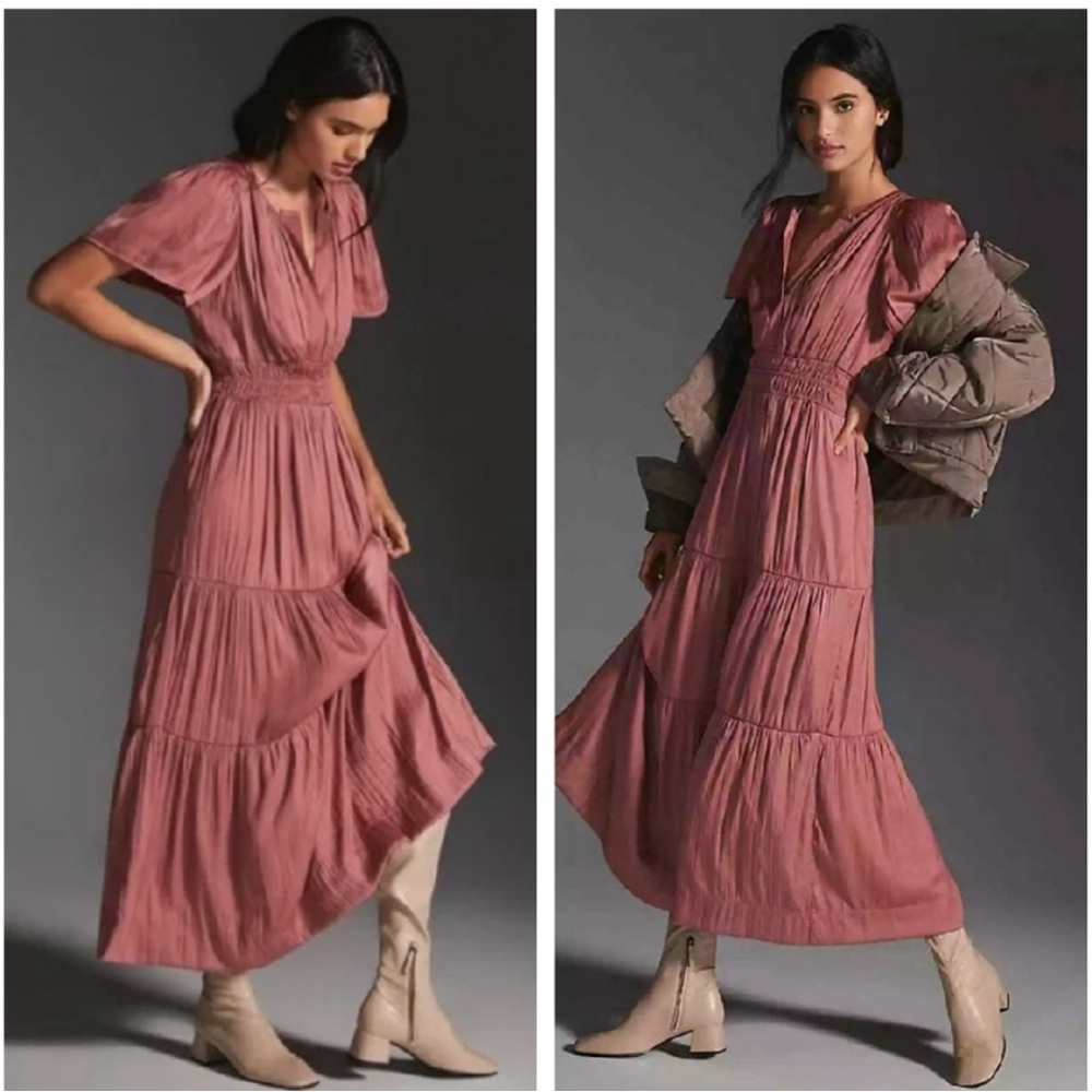 Anthropologie Somerset silky mauve size Small